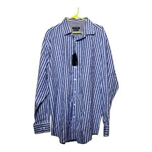 Men’s NWT Bugatchi cotton, long sleeve, button-down shirt, size XXL